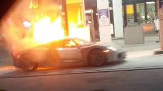 NOOOOOOO! First Porsche 918 Spyder Burns To Ground In Gas Station Fire